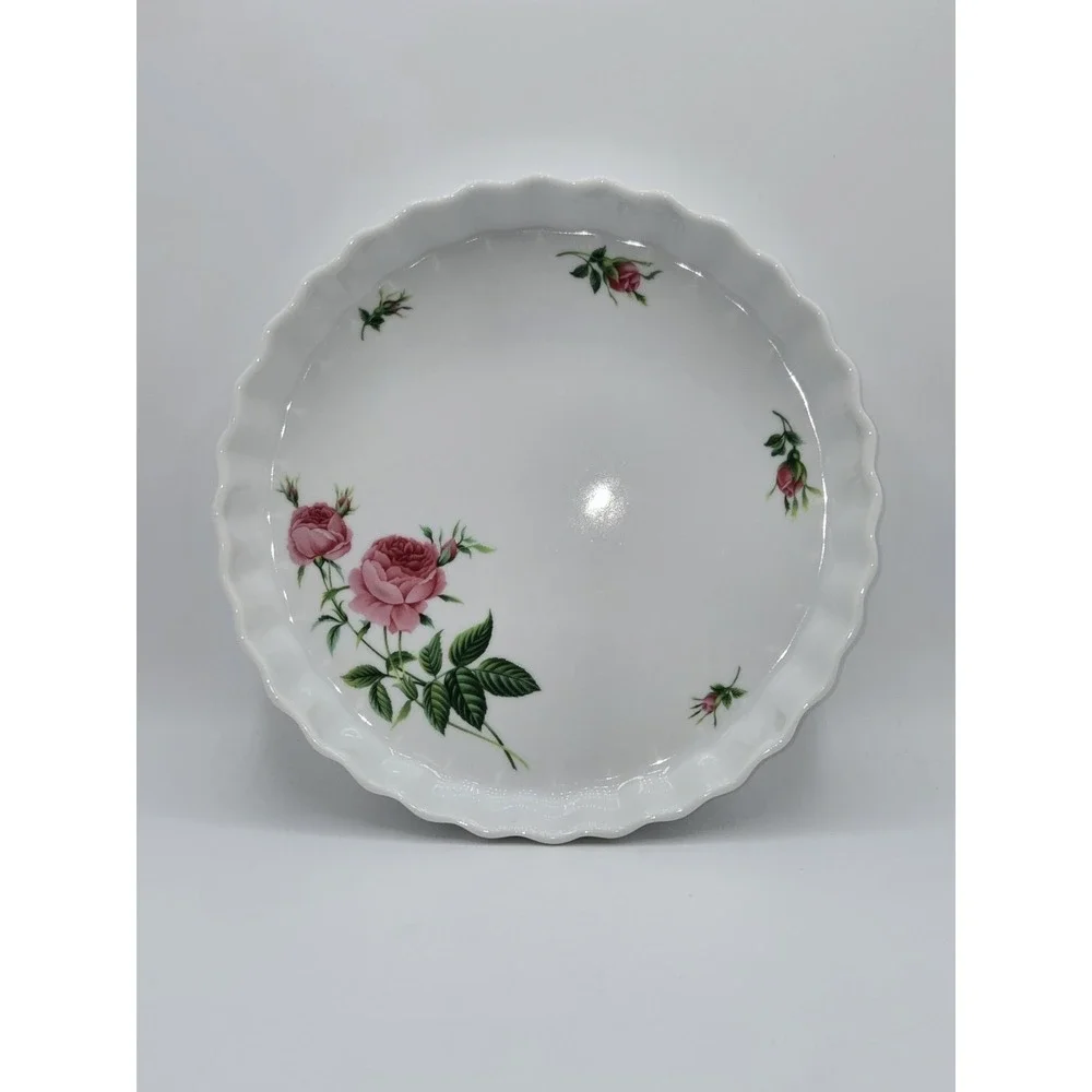 Christineholm Pink Rose Quiche‎ Pie Tart Baking Dish 9.75